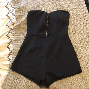 Caged black romper